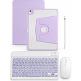 Five-E Apple iPad Air 11 M2/m3/m4 Termix Combo Türkçe Klavyeli Tablet Dönebilen Kılıf Seti -Mouse Kalem Dahil - AİR 11 - Lila