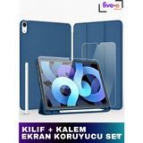 Five-E Apple iPad Air 11 M3 (2025) Kılıf Ekran Koruyucu ve Stylus Kalemli 3'ü 1 Arada Full Gear Set - iPad Air 11 M4 (2026) - Petrol Yeşili