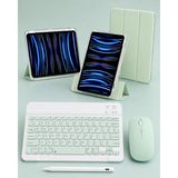 Five-E Apple iPad Air 11 M3 Foldex Yatay ve Dikey Standlı Türkçe Klavye Mouse Kalem ve Kılıf Seti A3266 A3267 - Açık Yeşil