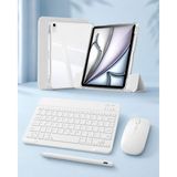 Five-E Apple iPad Air 11 M4 Foldex Yatay ve Dikey Standlı Türkçe Klavye Mouse Kalem ve Kılıf Seti - Gri