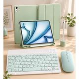 Five-E Apple iPad Air 11 M4 Slatepro Yatay Standlı Türkçe Klavye Mouse Kalem ve Kılıf Seti - Açık Yeşil
