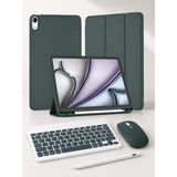 Five-E Apple iPad Air 11 M4 Slatepro Yatay Standlı Türkçe Klavye Mouse Kalem ve Kılıf Seti - Haki