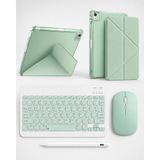 Five-E Apple iPad Air 13 M2/m3/m4 Smart Combo Türkçe Klavyeli Tablet Origami Kılıf Seti -Mouse Kalem Dahil - AİR 13 - Açık Yeşil