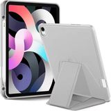 Five-E Apple iPad Air 4 10.9 Inc (2020) Yatay ve Dikey Standlı Kalem Şarjına Uygun Güçlü Mıknatıslı V-Stand Kapak A2316 A2324 - Gri