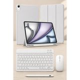 Five-E Apple iPad Air 4 & Air 5 10.9 Inc Slatepro Yatay Standlı Türkçe Klavye Mouse Kalem ve Kılıf Seti A2588 A2316 - iPad Air 4-5 10.9 Inc - Gri