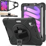 Five-E Apple iPad Mini 6 Nesil Zırhlı Armour Defender Askılı Kılıf A2567 A2568 A2569 - Siyah