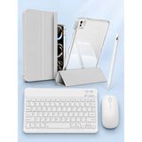 Five-E Apple iPad Pro 11 M5 Foldex Yatay ve Dikey Standlı Türkçe Klavye Mouse Kalem ve Kılıf Seti A3357 A3358 - Gri