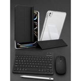 Five-E Apple iPad Pro 11 M5 Foldex Yatay ve Dikey Standlı Türkçe Klavye Mouse Kalem ve Kılıf Seti A3357 A3358 - Siyah