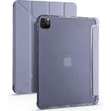 Five-E Apple iPad Pro 12.9 (2021) 5. Nesil Yatay ve Dikey Standlı Antişok Köşe Korumalı Kalemlikli Origami Slikon Kılıf A2436 A2437 A2764 A2766 - iPad Pro 12.9 2021 (5.Nesil) - Lavanta