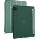 Five-E Apple iPad Pro 12.9 (2022) 6. Nesil Yatay ve Dikey Standlı Antişok Köşe Korumalı Kalemlikli Origami Slikon Kılıf A2436 A2437 A2764 A2766 - iPad Pro 12.9 2022 (6.Nesil) - Haki