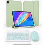 Five-E Apple iPad Pro 12.9 4-5-6. Nesil Slatepro Yatay Standlı Türkçe Klavye Mouse Kalem ve Kılıf Seti A2229 A2378 A2436 - Açık Yeşil