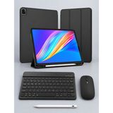 Five-E Apple iPad Pro 12.9 4-5-6. Nesil Slatepro Yatay Standlı Türkçe Klavye Mouse Kalem ve Kılıf Seti A2229 A2378 A2436 - Siyah