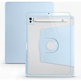 Five-E Apple iPad Pro 12.9 4. Nesil Dönebilen Standlı Kalem Bölmeli Koruyucu Kılıf Stylus Kalem ve Nano Ekran Koruyucu Çok Fonksiyonlu Set - Mavi