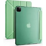 Five-E Apple iPad Pro 12.9 5.nesil (2021) Yatay ve Dikey Standlı Antişok Köşe Korumalı Kalemlikli Origami Slikon Kılıf A2378 A2461 A2379 - Açık Yeşil