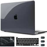 Five-E Apple MacBook Air 13.6 M5 Çipli 2026 Darbelere Dayanıklı Ön Arka Clear Parlak Kapak Kılıf ve Koruyucu Set A3449 A3240 - Siyah - Air 13 M5 (2026)