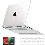 Five-E Apple MacBook Pro 14 M5 (2025) Çipli Darbelere Dayanıklı Ön Arka Clear Parlak Kapak Kılıf ve Koruyucu Set - Şeffaf - Pro 14 M5 2025