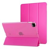 Five-E Apple Pro 12.9 4. Nesil (2020) Yatay Standlı Uyku Modlu Basic Arkası Sert Smart Kılıf ve Ekran Koruyucu A2229 A2069 A2232 A2233 - iPad Pro 12.9 2020 - Koyu Pembe
