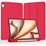 Five-E iPad Air 11 Inç 6. Nesil Kalemlikli Uyku Modlu Yatay Standlı Stromix Smart Kılıf A2902 A2903 A2904 - Kırmızı - iPad Air 6