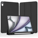 Five-E iPad Air 11 Inç 6. Nesil Kalemlikli Uyku Modlu Yatay Standlı Stromix Smart Kılıf A2902 A2903 A2904 - Siyah - iPad Air 6