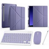 Five-E Samsung Galaxt Tab S10 Fe Plus Smart Combo Türkçe Klavyeli Tablet Origami Kılıf Seti -Mouse Kalem Dahil X620 - Lavanta