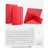 Five-E Samsung Galaxt Tab S9 Smart Combo Türkçe Klavyeli Tablet Origami Kılıf Seti -Mouse Kalem Dahil X710 X716B - Kırmızı