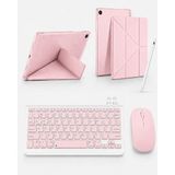 Five-E Samsung Galaxy Tab A11 (8,7 Inc) Smart Combo Türkçe Klavyeli Tablet Origami Kılıf Seti -Mouse Kalem Dahil - Rose Gold