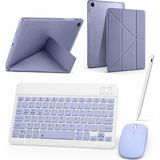 Five-E Samsung Galaxy Tab A9 (8,7 Inc) Smart Combo Türkçe Klavyeli Tablet Origami Kılıf Seti -Mouse Kalem Dahil - Lavanta