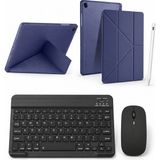 Five-E Samsung Galaxy Tab A9 Plus 10,9 Inc Smart Combo Türkçe Klavyeli Tablet Origami Kılıf Seti -Mouse Kalem Dahil - Lacivert