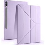 Five-E Samsung Galaxy Tab S9 Fe 2023 Yatay ve Dikey Standlı Antişok Köşe Korumalı Kalemlikli Origami Slikon Kılıf Sm- X510 X516 X518 - Lila