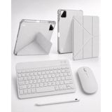 Five-E Xiaomi Mi Pad 8 / Pad 8 Pro Smart Combo Türkçe Klavyeli Tablet Origami Kılıf Seti -Mouse Kalem Dahil - Mi Pad 8 / 8 Pro - Gri