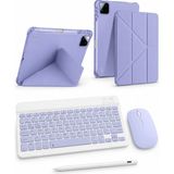 Five-E Xiaomi Mi Pad 8 / Pad 8 Pro Smart Combo Türkçe Klavyeli Tablet Origami Kılıf Seti -Mouse Kalem Dahil - Mi Pad 8 / 8 Pro - Lavanta