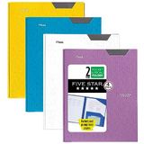Five Star 2 Cepli Klasör, 4'lü Paket, Stay-Put Sekmeli ve Prong Bağlantı Elemanları ile Plastik Klasörler, 8-1/2 "x 11" Kağıt Tutar, Yazılabilir Etiket, Çeşitli Renkler (38064)