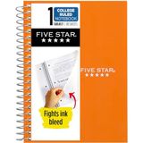 Five Star Spiral Defter, 1 Konu, Kolej Çizgili Kağıt, 7" x 4-3/8", Kişisel Boyut, 80 Sayfa, Turuncu (450048CD1-ECM)