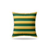 FivenStudio 2’li set Yeşil Sarı Çizgili Dekoratif Kırlent Kılıfı 42x42 cm – Su Tutmaz Duck Keten Kumaş, Modern Koltuk ve Salon Yastık Kılıfı