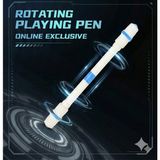 Fiviont Dönen Tükenmez Kalem – Stres Giderici Metal Bilyalı Pen Spinning Kalemi – 21CM Profesyonel Fidget Kalem Öğrenci Ofis Hediyelik - Beyaz - Mavi