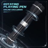 Fiviont Dönen Tükenmez Kalem – Stres Giderici Metal Bilyalı Pen Spinning Kalemi – 21CM Profesyonel Fidget Kalem Öğrenci Ofis Hediyelik - Beyaz - Siyah