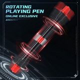Fiviont Dönen Tükenmez Kalem – Stres Giderici Metal Bilyalı Pen Spinning Kalemi – 21CM Profesyonel Fidget Kalem Öğrenci Ofis Hediyelik - Siyah-Kırmızı