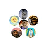 Fivy 6’lı Sarkastik Komik Kedi Rozet Seti 4