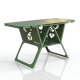 Fiways Axis Katlanır Metal Kamp Masası, 85x41 cm Bahçe Balkon Sehpası, Ağır Hizmet Vanlife Pişirme İstasyonu, Tır Brandası Kumaşından Yapılma Çanta