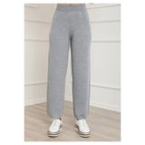 Fix Modalife Kadın Kalın Kışlık Rahat Kalıp Bol Paça Comfort Beli Lastikli Triko Pantolon