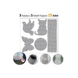 Fixall Adhesive Products Yapışkanlı Fiber Sineklik Teli Farklı Şekillerde Kesimli 15 Adet Pencere Kapı Tamir Yamaları Şeffaf