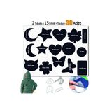 FIXALL ADHESIVE PRODUCTS Yapışkanlı Polyester Kumaş Çeşitli Şekillde 30 adet Mont Şemsiye Aksesuar Yama SİYAH