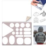 FIXALL ADHESIVE PRODUCTS Yapışkanlı Polyester Kumaş Mont Çadır Şemsiye Tamir Yaması 19 Adet Beyaz