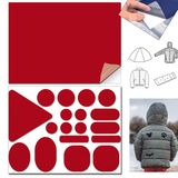 FIXALL ADHESIVE PRODUCTS Yapışkanlı Polyester Kumaş Mont Çadır Şemsiye Tamir Yaması 19 Adet - Bordo