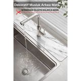 FixCaps Dekoratif Musluk Matı Lavabo Banyo Mutfak Tezgah Üstü Desenli Mat 14cm x 38 cm