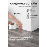 FixCaps Kendinden Yapışkanlı BEYAZ Duvar ve Süpürgelik Bordürü 5 cm x 5 metre
