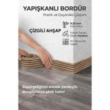 FixCaps Mermer Desenli Kendinden Yapışkanlı Folyo Bordür,Çizgili Ahşap ,Dekoratif Bordür 10 cm x 5 mt.