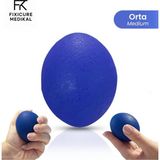 FixiCure El Egzersiz Topu Stress Topu Mavi (Orta) Silikon Fizik Tedavi El Çalıştırma Parmak Güçlendirme