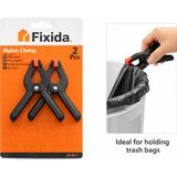 Fıxıda Çok Amaçlı Güçlü Nylon Mandal 2’li Set – Çöp Poşeti Tutucu, Sabitleme Kelepçesi