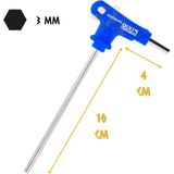 Fixio Saplı Avuç Içi T Alyan Anahtar - 3 Mm. - Mavi